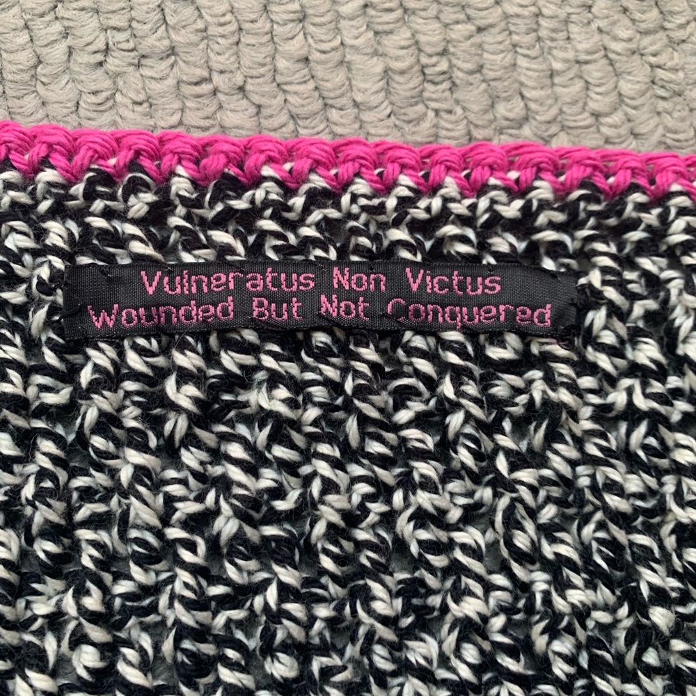 All Cotton Breast Cancer Awareness motif Washcloths — crocheted.  Set of 2. - Picture 4 of 4
